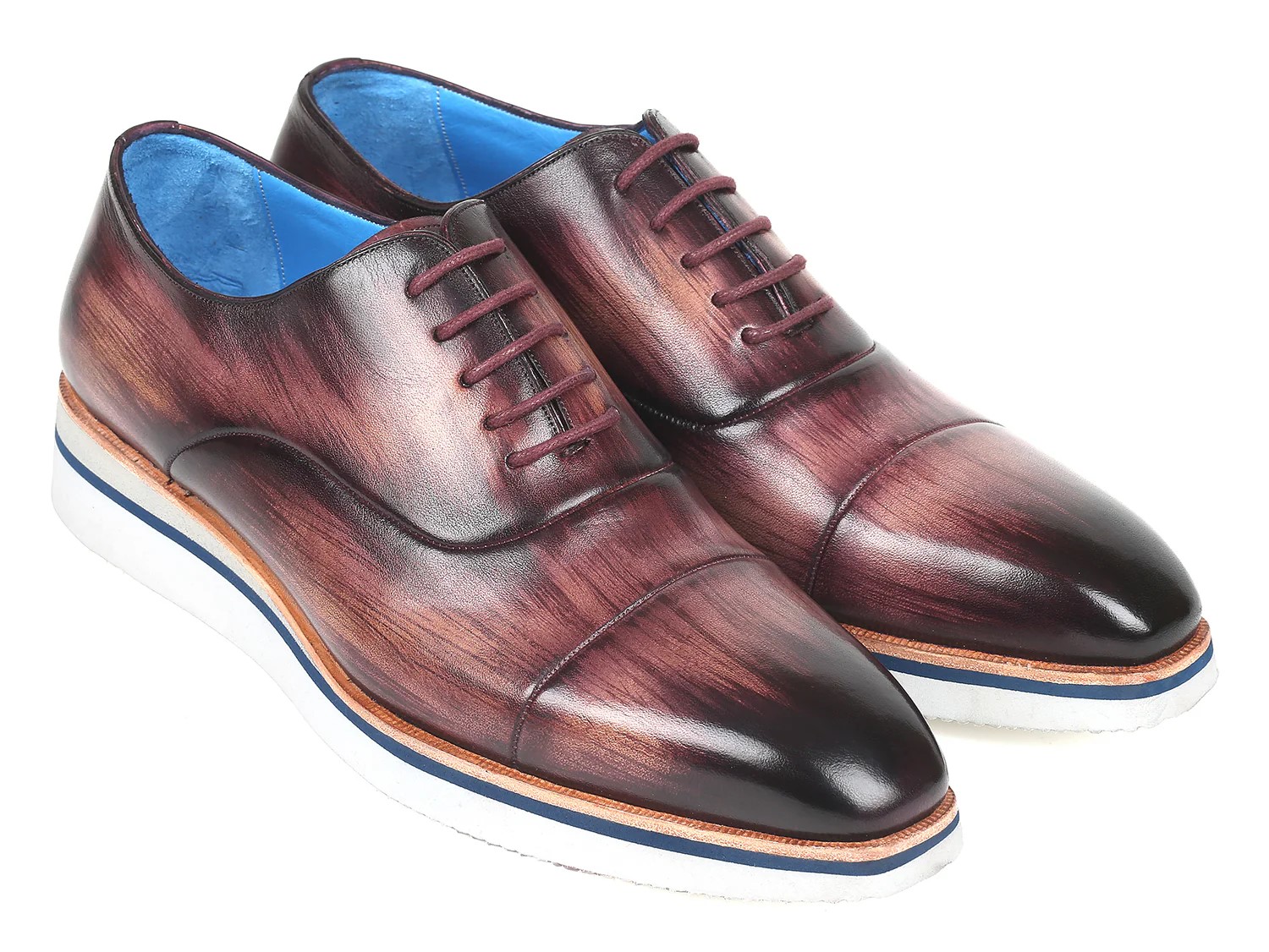 Paul Parkman Purple Genuine Leather Men's Smart Oxford Casual Shoes 185-PRP-LTH