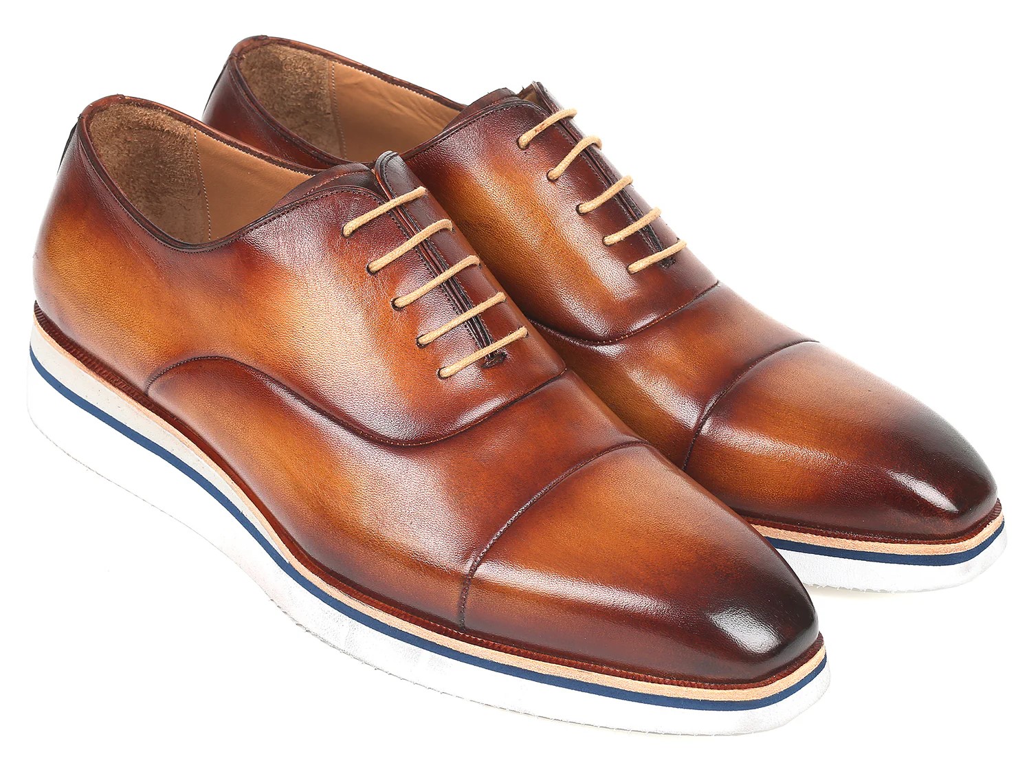 Paul Parkman Brown / Camel Genuine Leather Men's Smart Oxford Casual Shoes 185-BRW-LTH