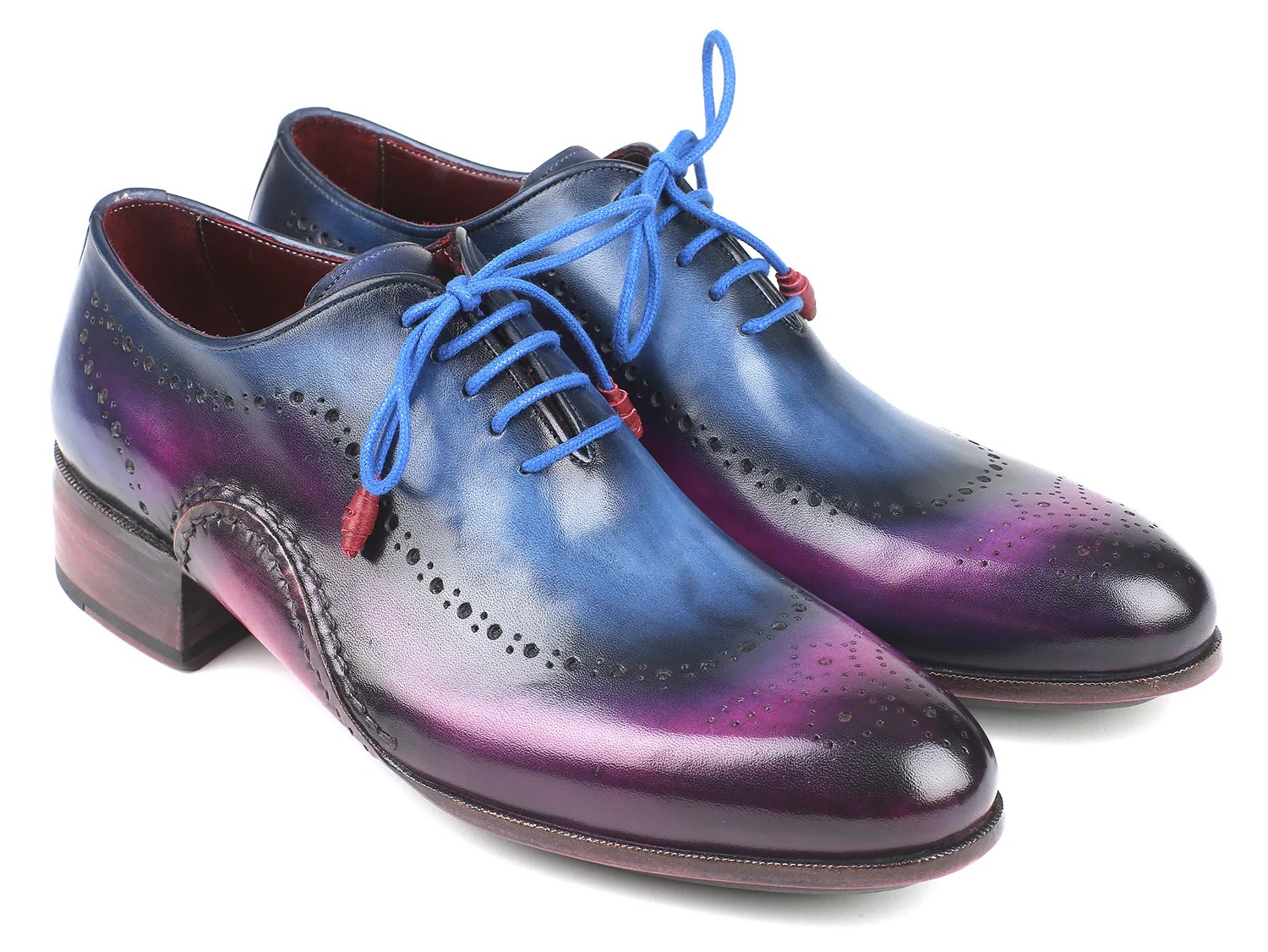 Paul Parkman Blue / Purple Genuine Leather Opanka Construction Oxford Dress Shoes 726-BLU-PUR