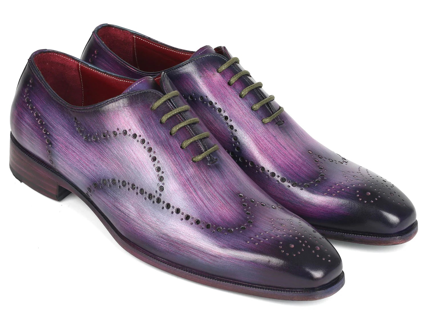 Paul Parkman Purple Genuine Leather Men's Wingtip Oxford Dress Shoes 741-PUR