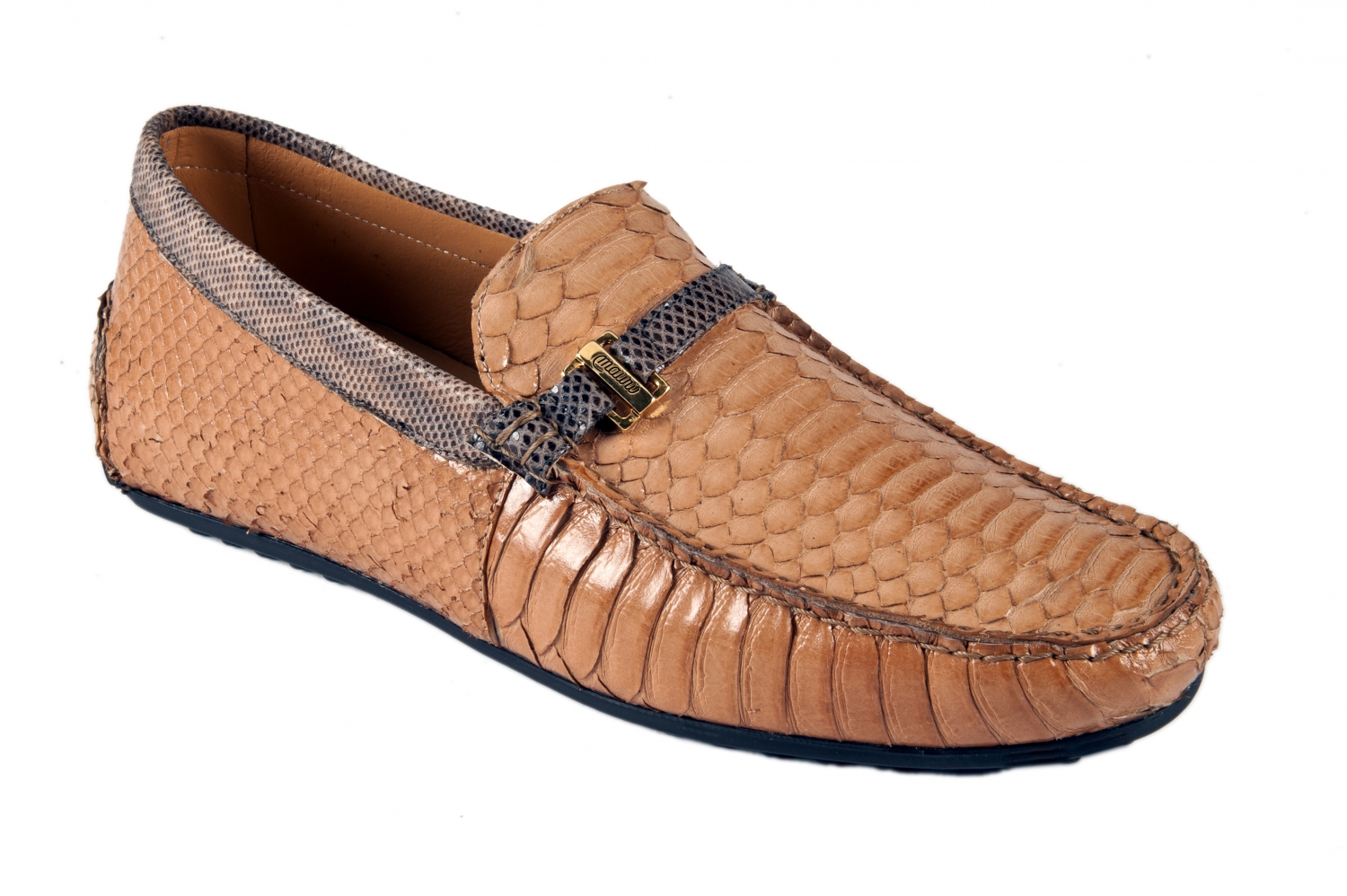 Mauri 3410 Dune / Brown Genuine Python/ Karung Loafer Shoes.