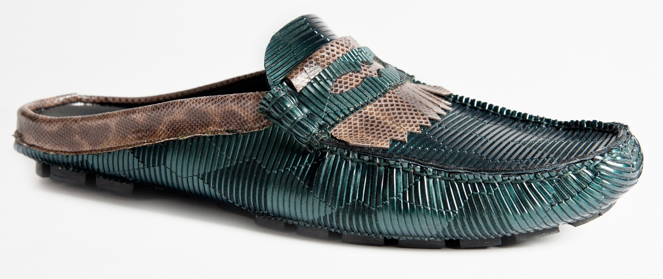 Mauri "3455" Green / Dune / Brown Genuine Nappa / Karung Maculated Half Shoes.
