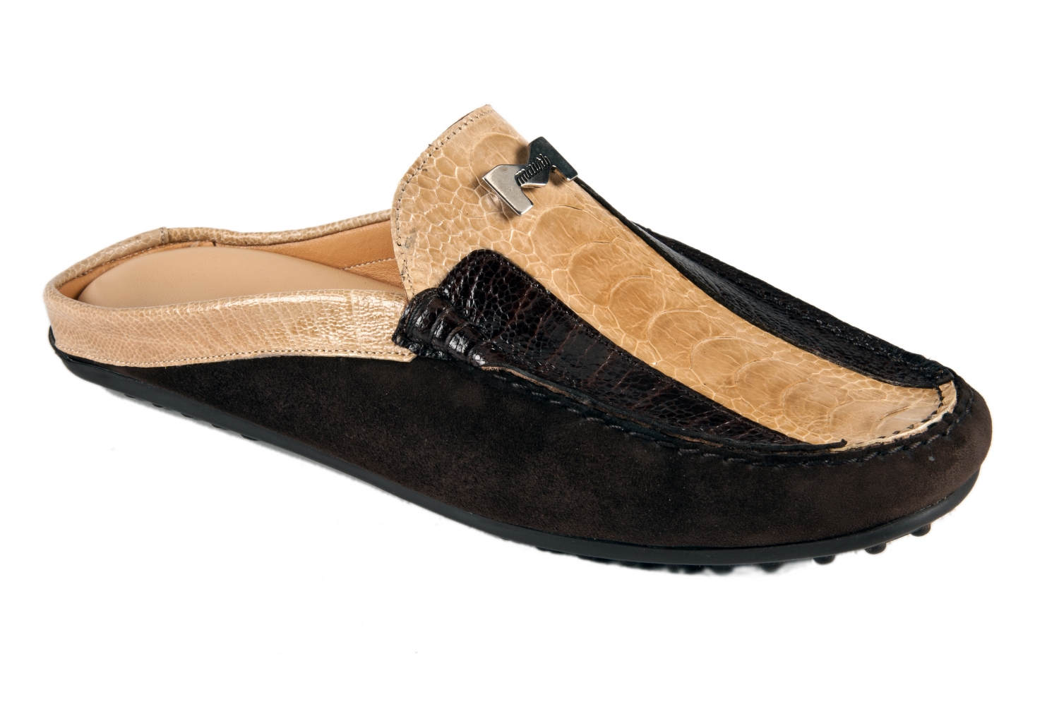 Mauri 3461 Sport Rust / Dune Genuine Ostrich Leg / Suede Half Shoes.