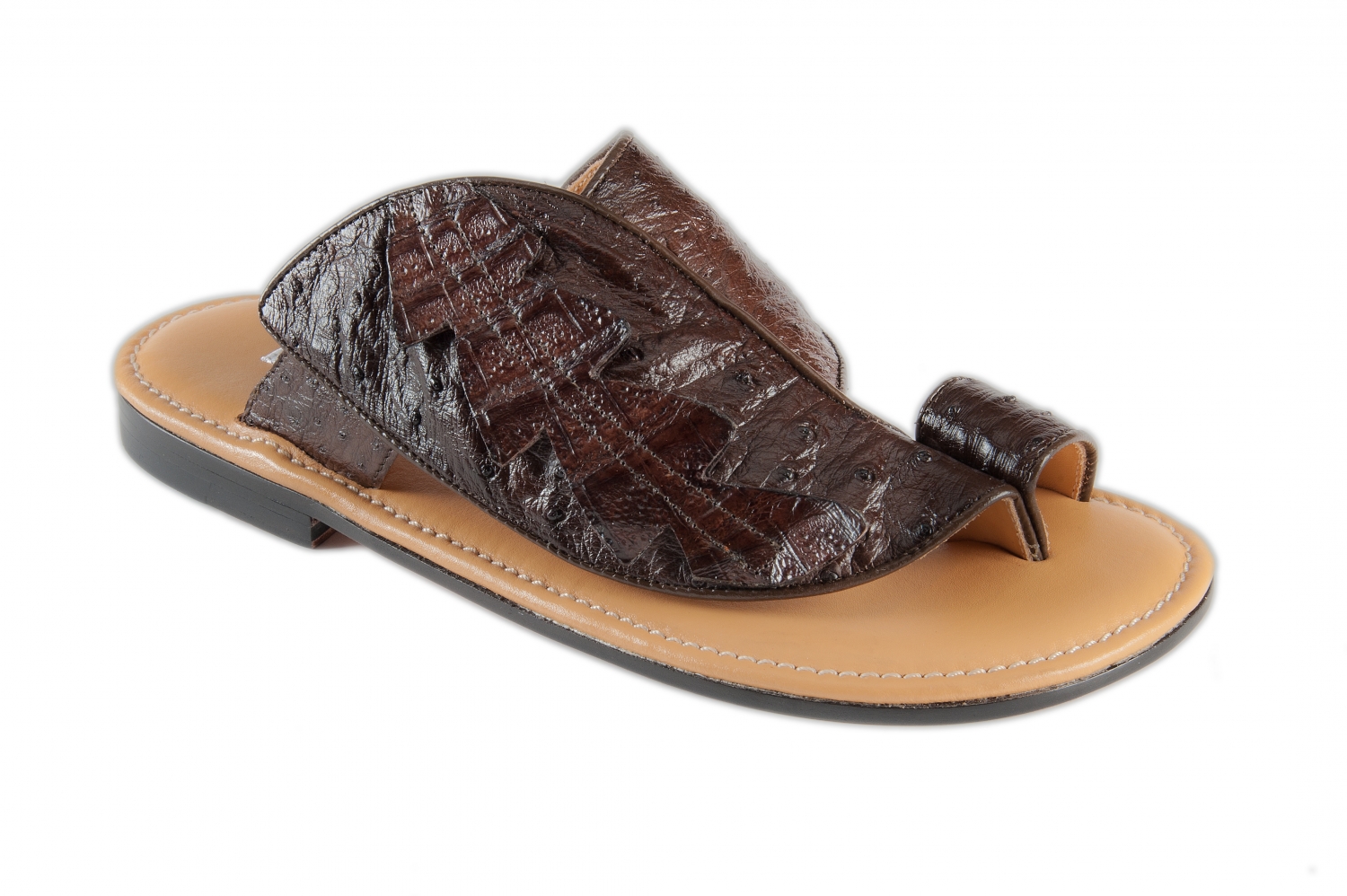 Mauri 5087 Sport Rust Genuine Ostrich / Baby Crocodile Sandals.