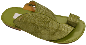 Mauri 1951 Light Money Green Genuine Ostrich Leg Sandals