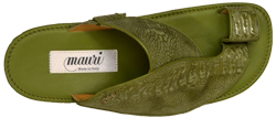 Mauri 1951 Light Money Green Genuine Ostrich Leg Sandals