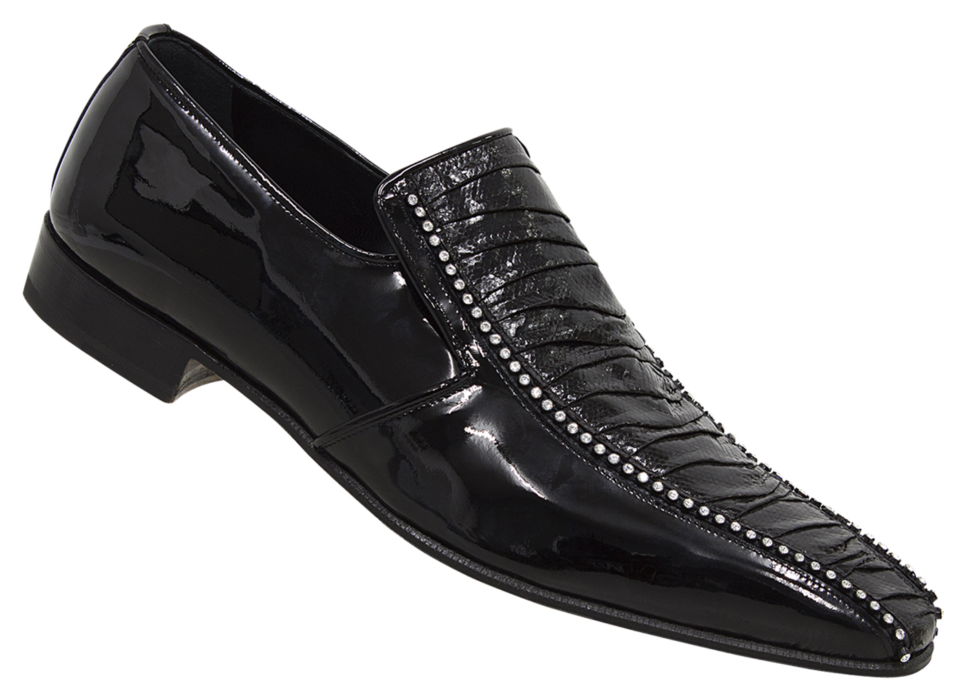 Mauri 4722 Black Genuine Karung Plaited / Patent Leather Evening Loafer ...