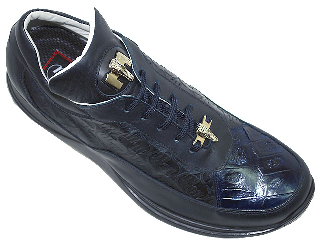 NEW~MAURI~NAVY ALLIGATOR & NAPPA LEATHER SNEAKERS~10.5 | eBay