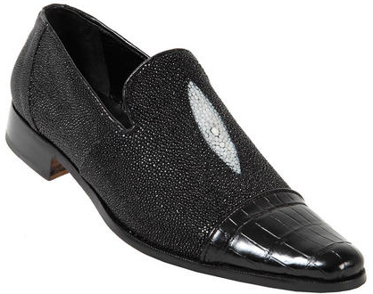 Mauri 4182 Black Genuine Alligator / Stingray Loafer Shoes. - $1,099.90 ...