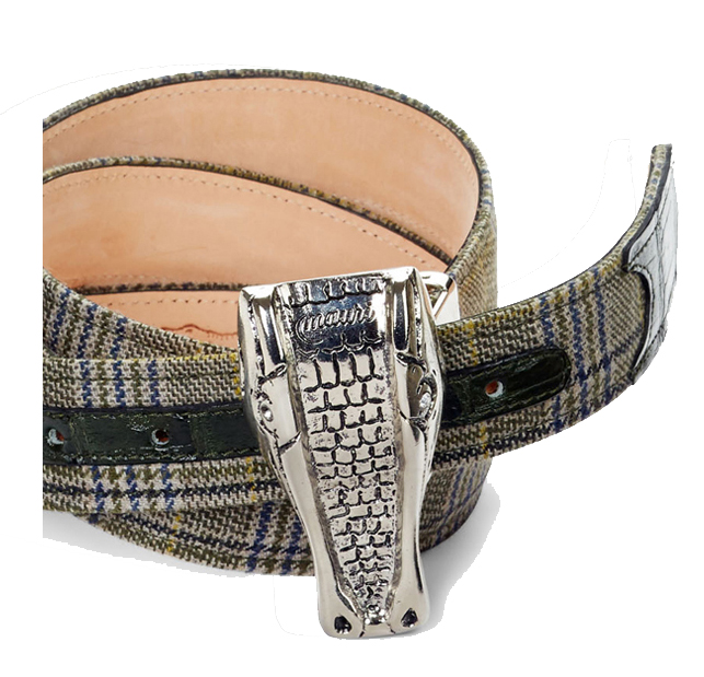 Sand nubuck crocodile belt - Luxury custom-made belts