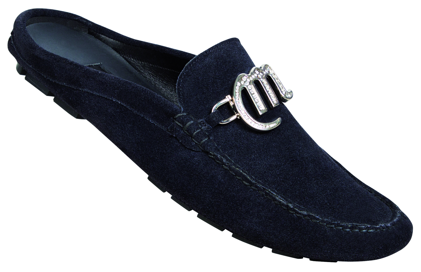 Mauri "3119" Navy Blue Genuine Suede Half Shoes