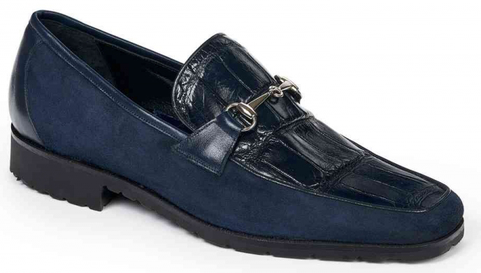 Mauri ''4882'' Wonder Blue Genuine Body Alligator / Suede leather Sneakers.