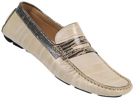 Mauri 9102 Ivory Eel/Lizard Maculated Leather Shoes