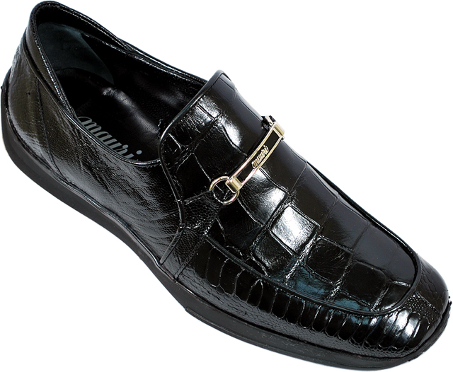Mauri "Digital" 9143 Black Genuine Alligator/Ostrich Leg Shoes