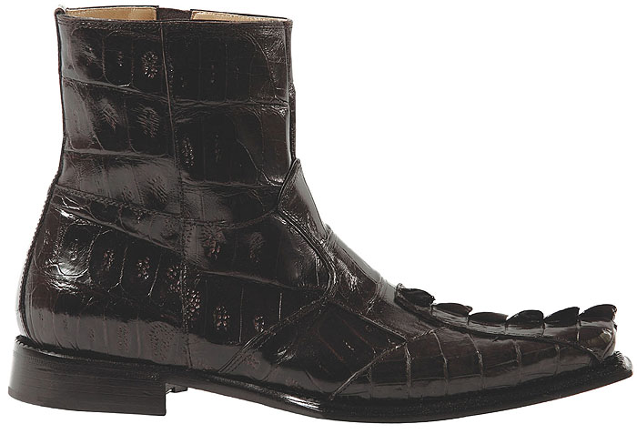 Mauri "Excelsior" 44167 Dark Brown Genuine All-Over Hornback Crocodile Boots