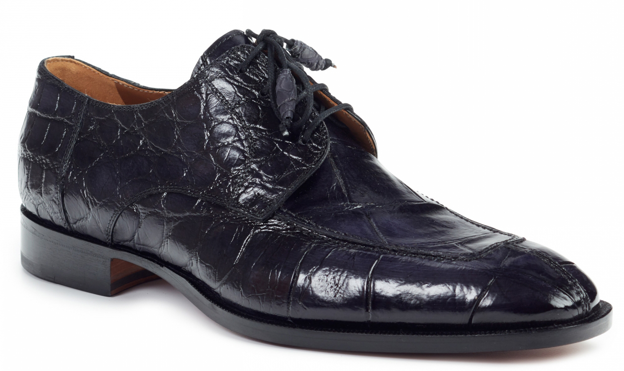 Mauri "Flavio" 1081 Black All Over Genuine Body Alligator Hand Painted Shoes.