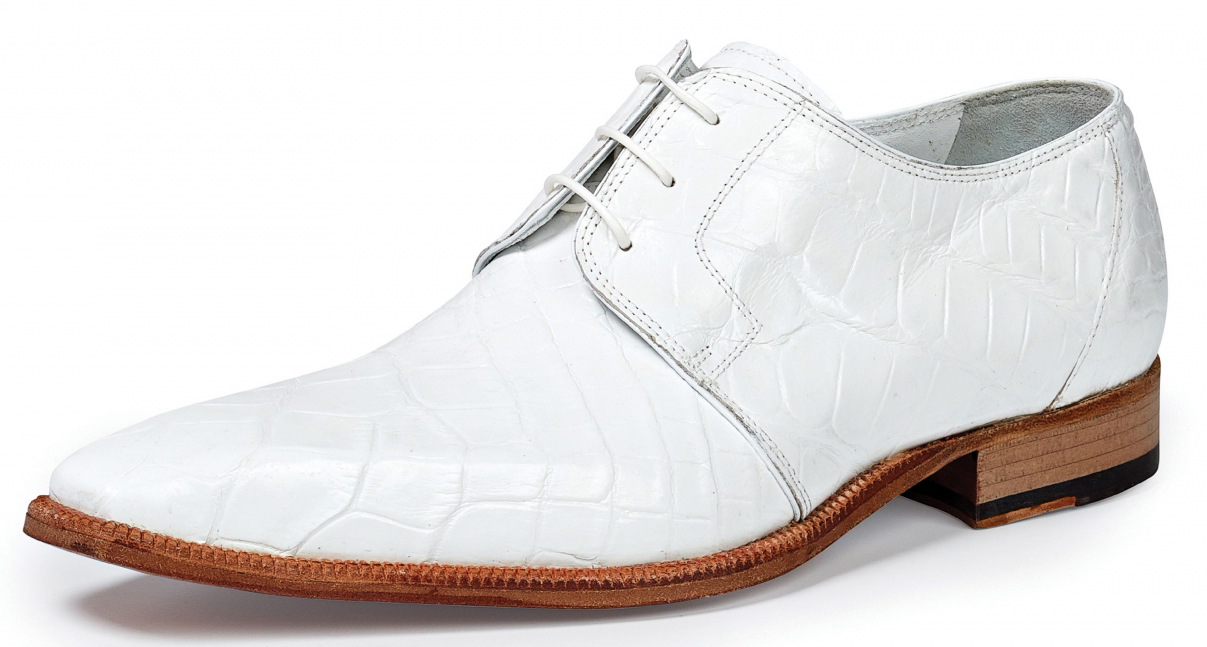 Mauri "Guardi" 53127/2 White Genuine Baby Alligator Shoes.