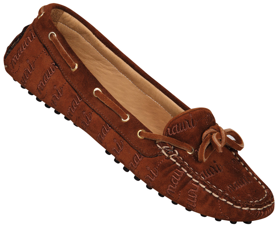 Mauri Ladies "9161" Camel Suede / Mauri Embroidered Loafer Shoes