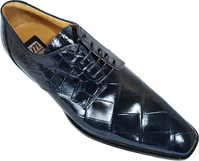 Mauri M508 Navy Genuine All-Over Alligator Shoes.
