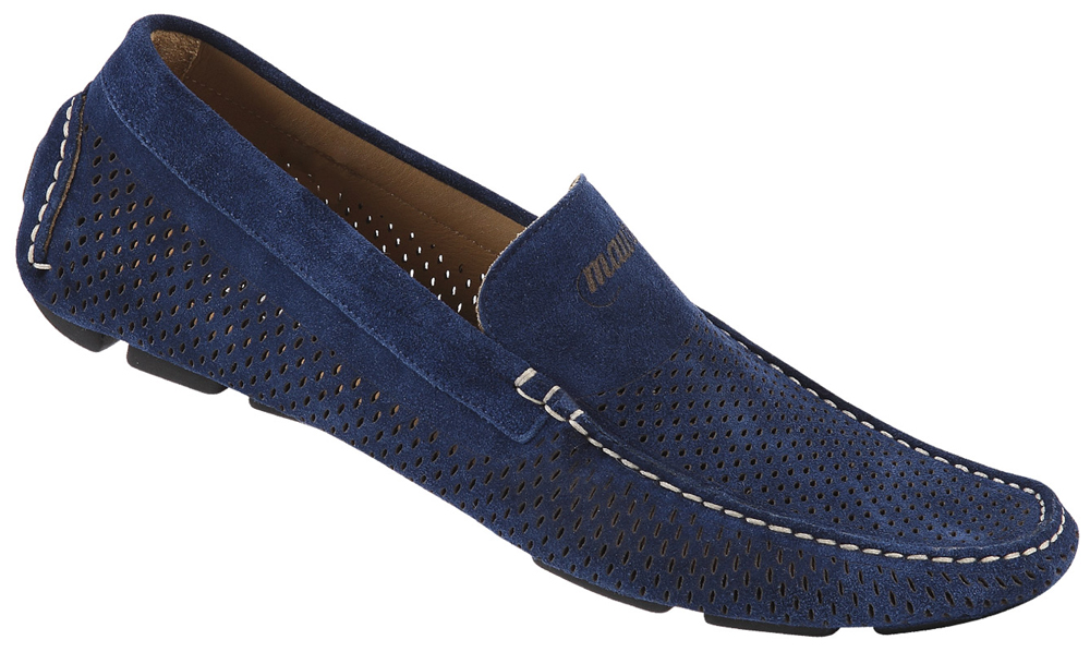 Mauri "Mediterraneo" 9225 Bluette Genuine Suede Perforated Shoes