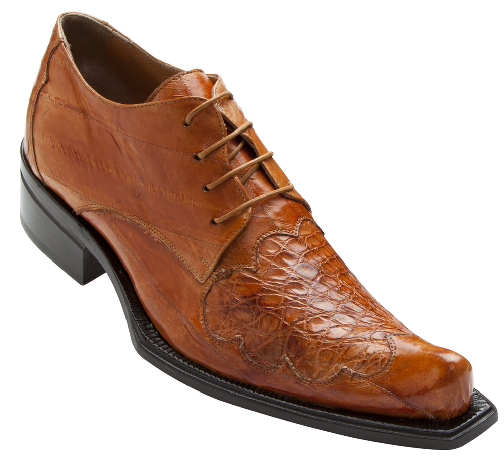 Mauri Viper 44295 Cognac Genuine Eel Crocodile Shoes