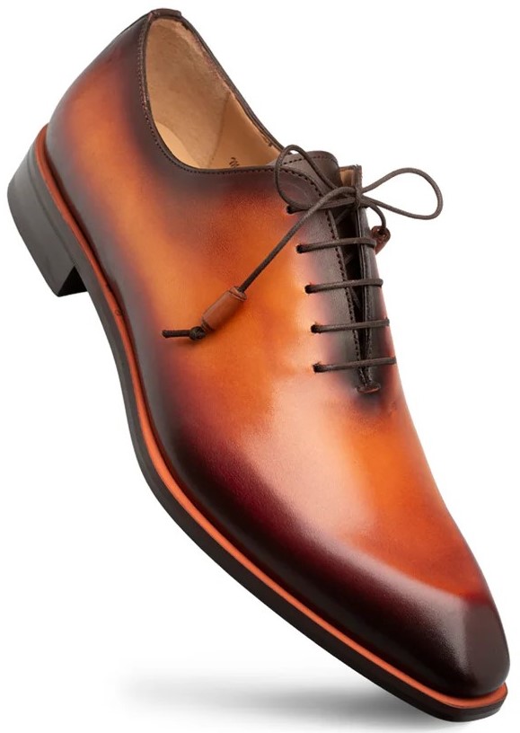 Mezlan "Dietro" New Tan Genuine Patina-Finish Calfskin Leather Oxford Shoes 21068.