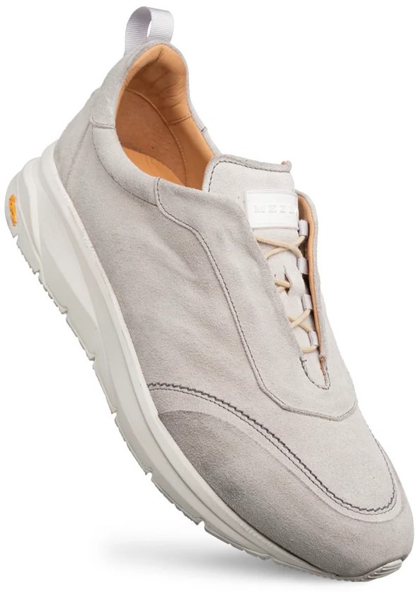 Mezlan "Alcoy" Grey Genuine Suede Leather Slip-On Sneaker 21118.