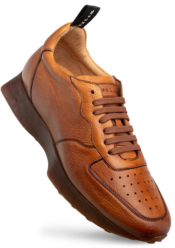 Mezlan "Gerardo" Cognac Genuine Deerskin Leather Sneaker 21135.