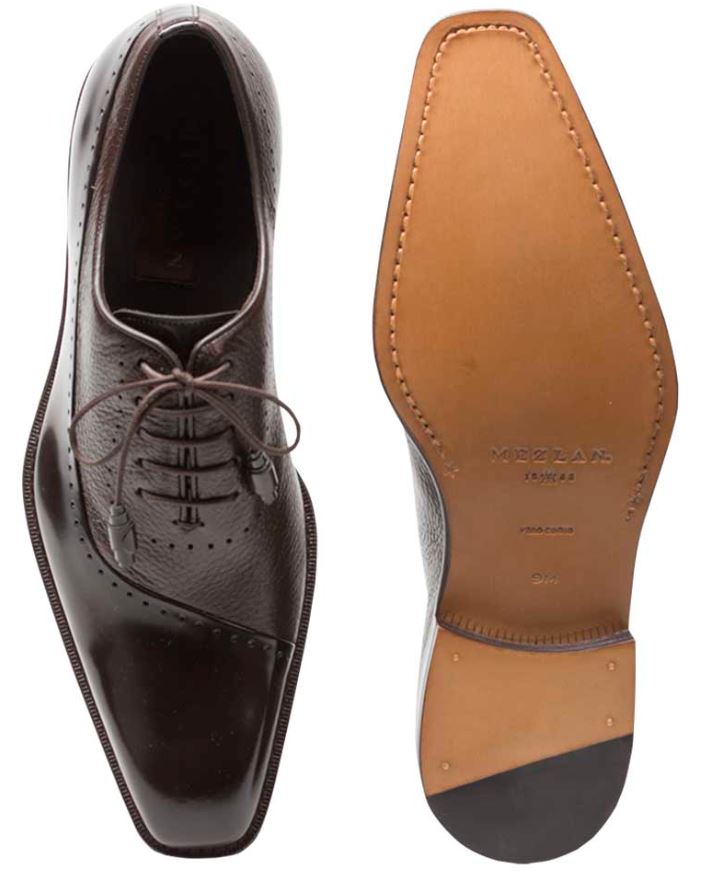 Mezlan Postdam Dark Brown Genuine Calfskin / Deerskin Oxford Shoes ...