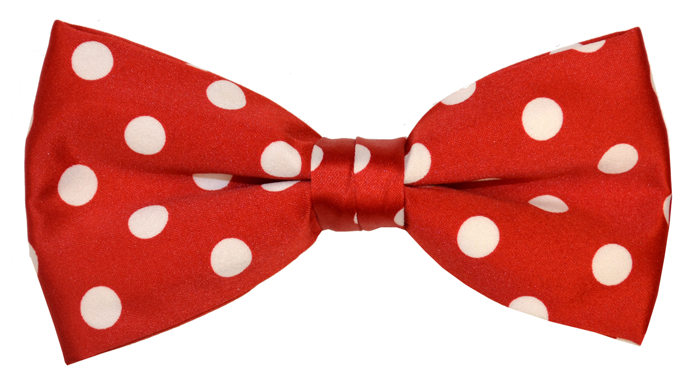 Classico Italiano Red / White Polka Dot Design 100% Silk Bow Tie ...