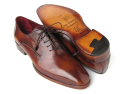 Brown Genuine Italian Calfskin Plain Toe Oxford Shoes