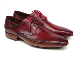 A burgundy shoe made by Paul Parkman 