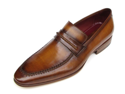 brown leather loafer