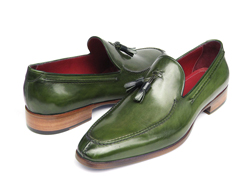 Paul Parkman 083 Green Leather Loafer With Tassel