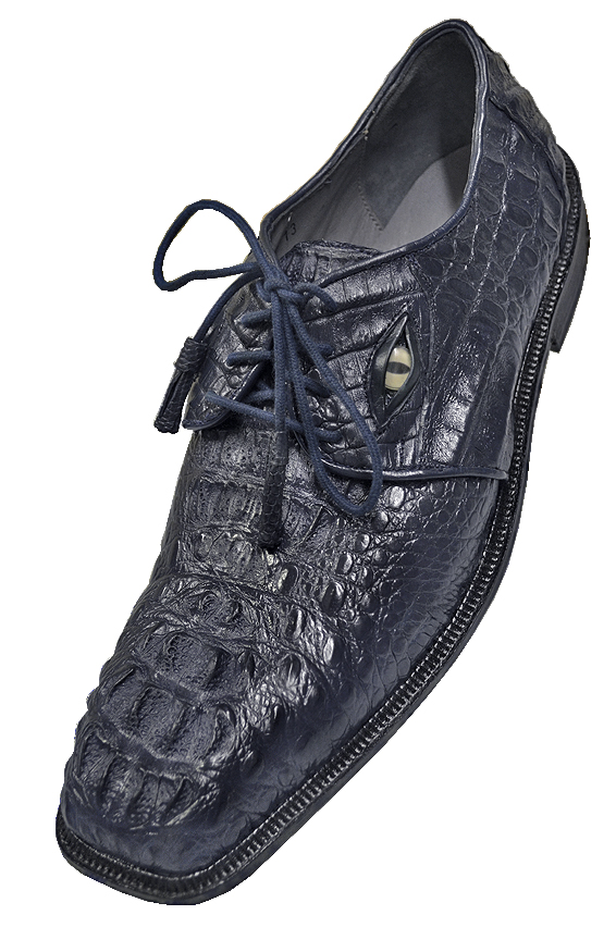 Romano Gmy Eyes Navy Blue Crocodile Head With Eyes Shoes - $499.90 ::  Upscale Menswear 