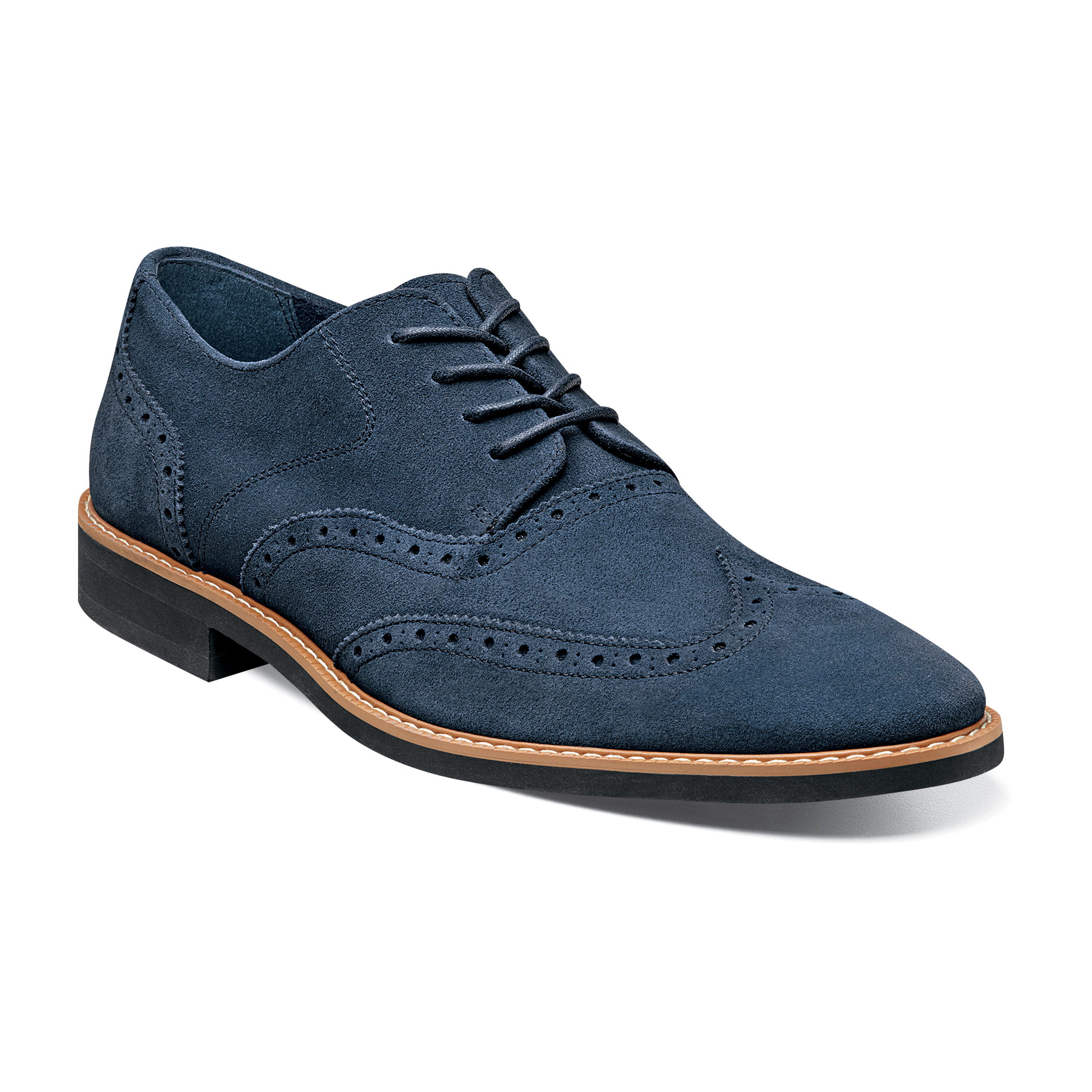 Stacy Adams Sloane Navy Suede Wingtip Shoes 24930 - $84.90 :: Upscale ...