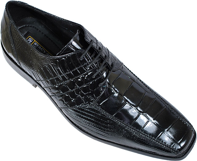 Stacy Adams Pietro Black Alligator / Lizard Print Shoes 24675 - $79.90 ...