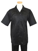 Successos Black 100% Linen 2 Piece Short Sleeve Outfit 