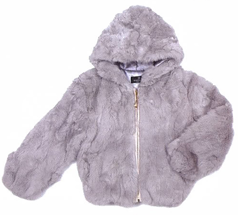 Royal Blue Childrens Rabbit Fur Jacket