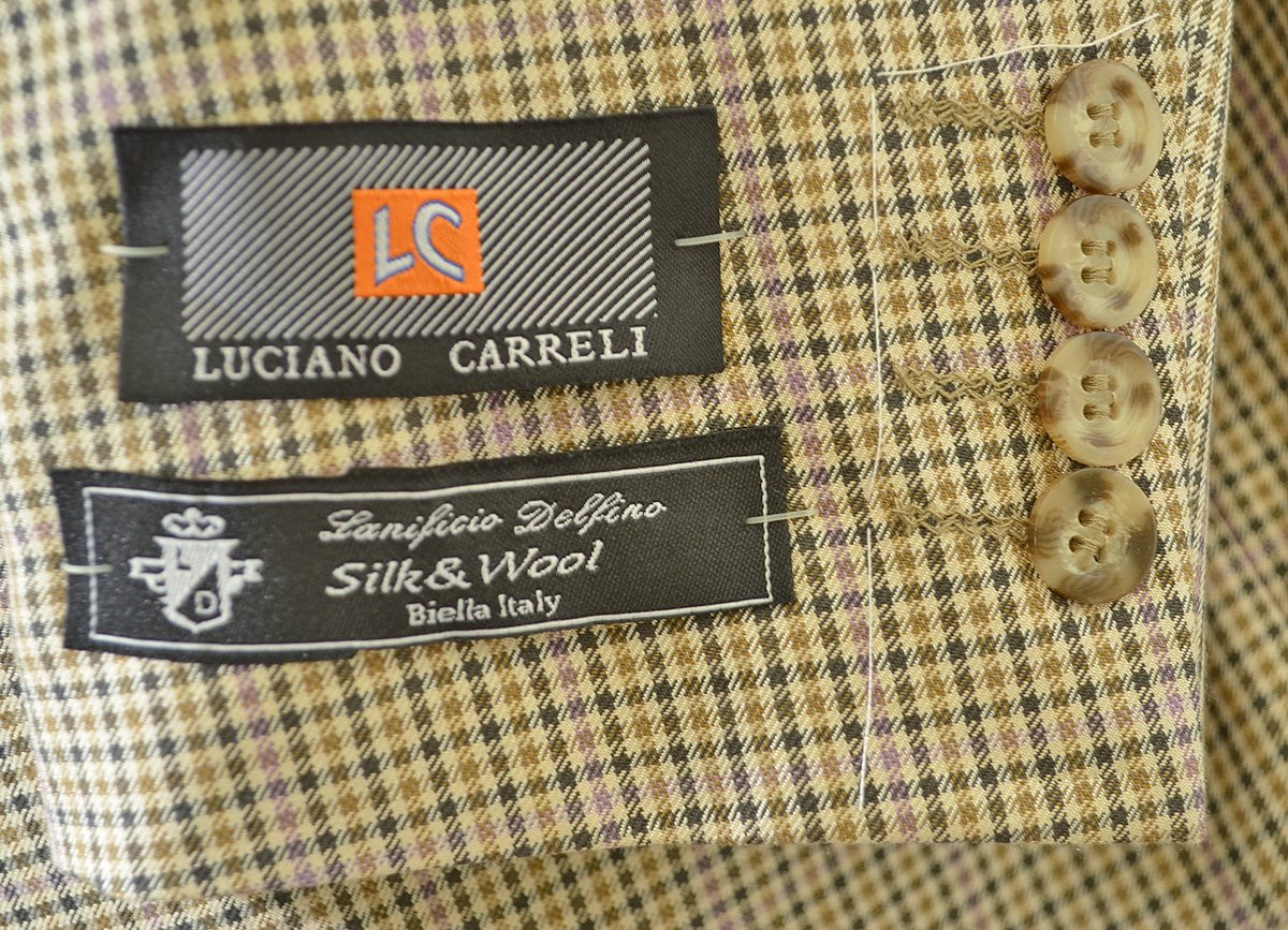 Luciano Carreli Beige / Olive Combo Plaid Super 150's Wool Classic Fit ...