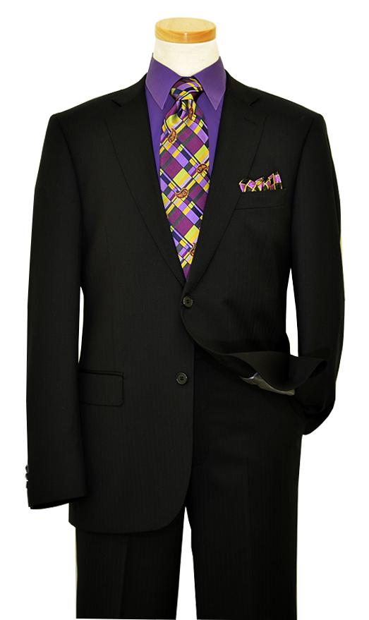 Super 120's Black Slim Fit Suit