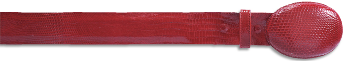 Los Altos Red Genuine Lizard Cowboy Belt C110712