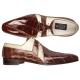 Fennix Italy Brandy / Bone Genuine All-Over Alligator Shoes 3374