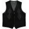 Pronti Solid Black With Black Embroidery Vest V3410