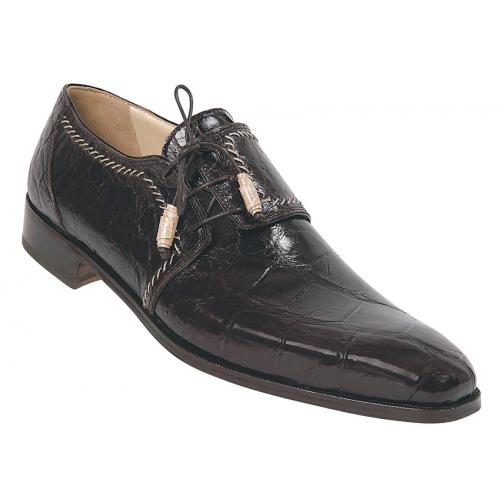 Mauri "Riva" 4367 Dark Brown All-Over Genuine Alligator Shoes