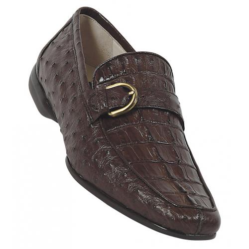 Mauri "Mariner" 9284 Sport Rust Genuine Hornback Crocodile / Ostrich Shoes