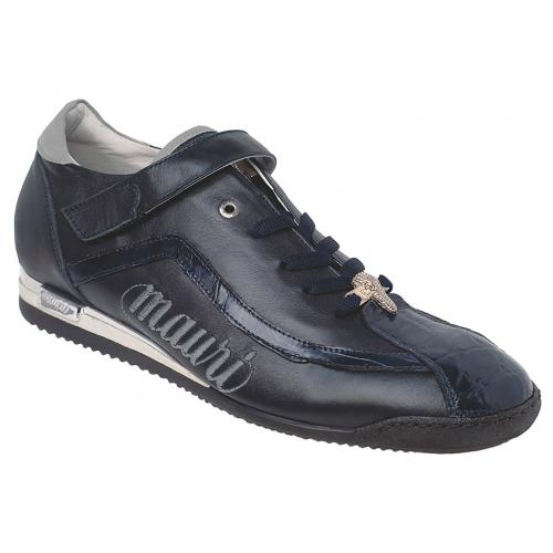 Mauri "Manhattan" 8604 Wonder Blue / Grey Genuine Baby Alligator Sneakers