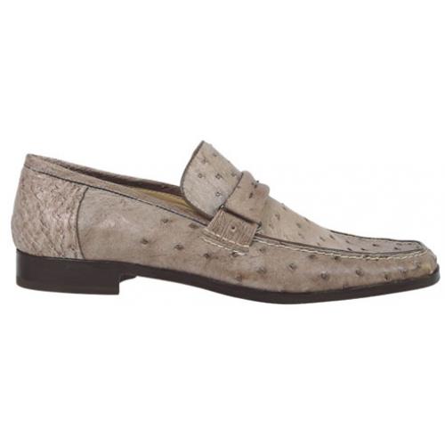 Mauri 3998 Nicotine Genuine Ostrich Loafer Shoes