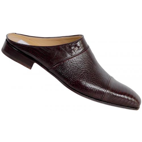 Mauri 4482 Dark Brown Genuine Tejus Lizard / Pecary Half Shoes