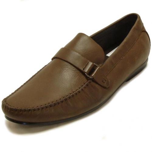 Encore By Fiesso Brown Genuine Leather Loafer Shoes FI3058